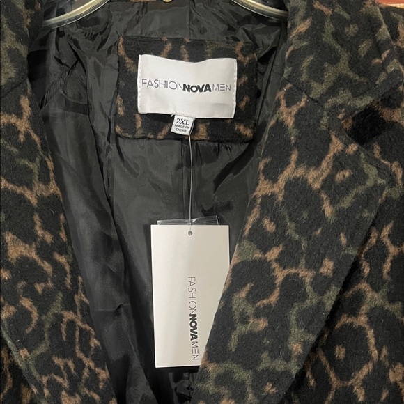 NWT Fashion Nova Leopard Print Men’s Coat - Picture 2 of 6